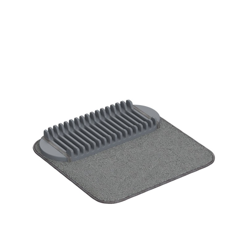 Este tapete multifuncional combina una base absorbente con un escurridor elevado para mantener tus trastes secos y organizados. 