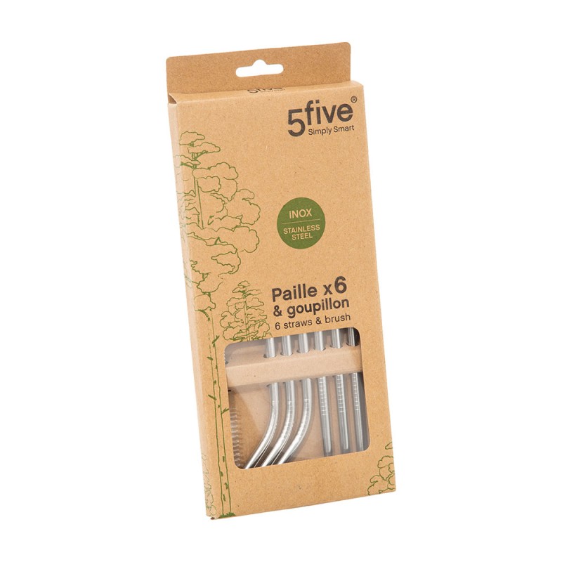 El juego de 6 popotes con cepillo es ideal para disfrutar tus bebidas favoritas de forma ecológica. Incluye un cepillo de limpie