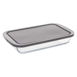 El refractario rectangular con tapa es ideal para hornear, almacenar y servir tus platillos favoritos. Su diseño resistente perm