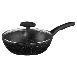 El sartén con tapa de 24 cm, ideal para cocinar de manera uniforme y conservar el calor. Su diseño práctico y versátil permite p