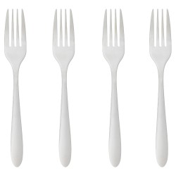 Añade elegancia a tu mesa con el juego de 4 tenedores Nevis de acero inoxidable de la marca Secret de Gourmet. Estos duraderos t