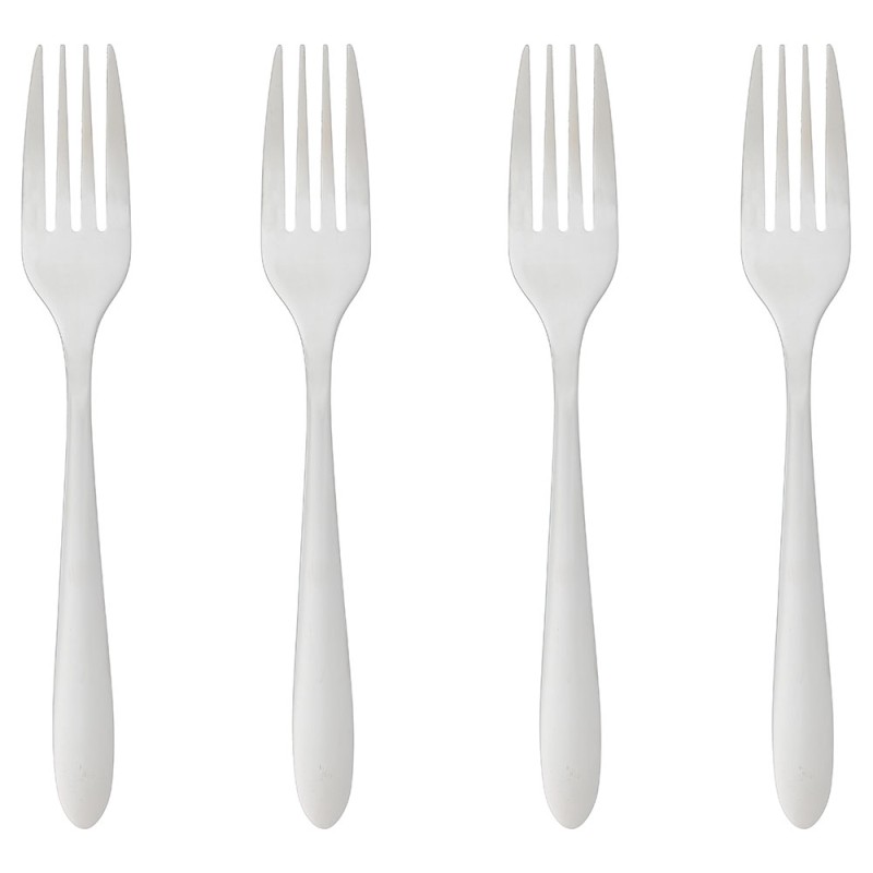 Añade elegancia a tu mesa con el juego de 4 tenedores Nevis de acero inoxidable de la marca Secret de Gourmet. Estos duraderos t