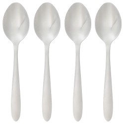Disfruta de tus sopas favoritas con el juego de 4 cucharas soperas Nevis de acero inoxidable de la marca Secret de Gourmet. Idea