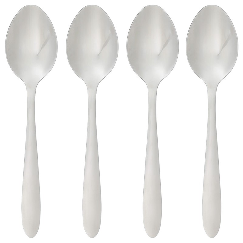 Disfruta de tus sopas favoritas con el juego de 4 cucharas soperas Nevis de acero inoxidable de la marca Secret de Gourmet. Idea