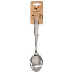 Disfruta de tus sopas favoritas con el juego de 4 cucharas soperas Nevis de acero inoxidable de la marca Secret de Gourmet. Idea