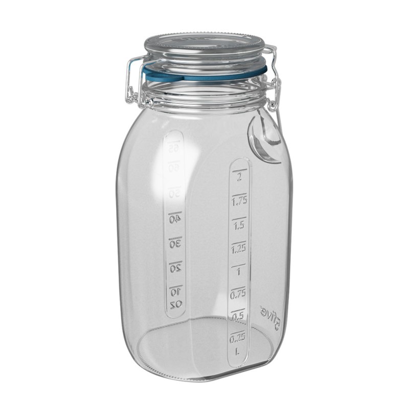 Mantén tus alimentos frescos y bien organizados con este frasco de 2 litros, ideal para almacenar ingredientes secos, snacks o p