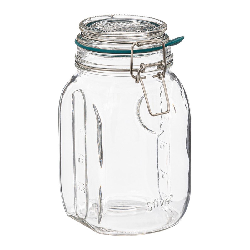 El frasco de vidrio 1l 5five, ideal para almacenar alimentos y conservar su frescura. Su diseño resistente y transparente permit