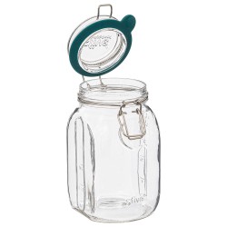 El frasco de vidrio 1l 5five, ideal para almacenar alimentos y conservar su frescura. Su diseño resistente y transparente permit