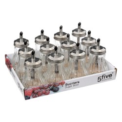 Mantén tu azúcar fresca y a la mano con la Azucarera de Vidrio de la marca 5FIVE. Fabricada en vidrio y acero inoxidable, esta a