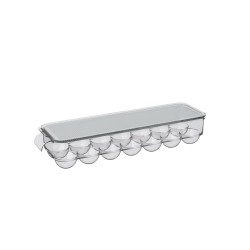 Mantén tus huevos frescos y seguros con este práctico organizador de 12 cavidades. Ideal para el refrigerador o la despensa, su 
