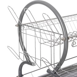 Optimiza el espacio en tu cocina con este práctico escurridor de 2 niveles, ideal para secar platos, vasos, tazas y utensilios d