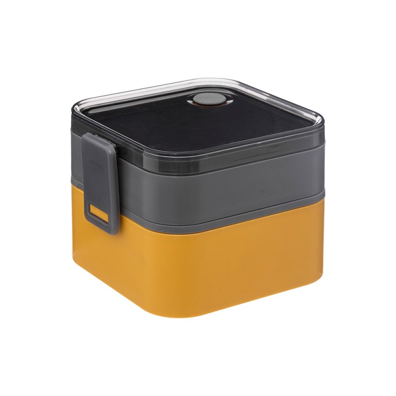 Contenedor con 2 compartimentos, ideal para almacenar y organizar distintos alimentos en un solo envase. Su diseño práctico y fu