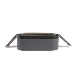 Contenedor con 2 compartimentos, ideal para almacenar y organizar distintos alimentos en un solo envase. Su diseño práctico y fu