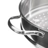 La vaporera de 28 cm, ideal para cocinar al vapor de manera saludable y conservar los nutrientes de los alimentos. Su diseño res