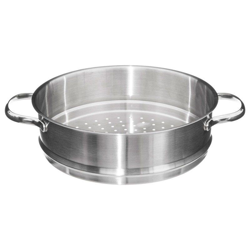 La vaporera de 24 cm, ideal para cocinar al vapor de manera saludable y conservar los nutrientes de los alimentos. Su diseño res