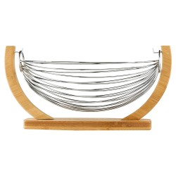 Añade un toque de elegancia y funcionalidad a tu cocina con el Frutero Balancín con Base Bambú de la marca 5FIVE. Este frutero, 