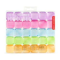 Juego de 30 cubitos de hielo reutilizables de colores. Una ventaja respecto a los hielos tradicionales, es que no se derriten en
