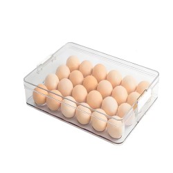 Huevera para 24 huevos, ideal para conservalos en un mismo liugar, con tapa, apilable, su material es resistente y fácil de limp
