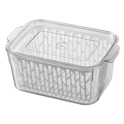 Contenedor con canastilla ideal para almacenar y mantener frescos los alimentos, con tapa para poderse apilar, se adapta a cualq