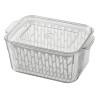 Contenedor con canastilla ideal para almacenar y mantener frescos los alimentos, con tapa para poderse apilar, se adapta a cualq