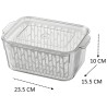 Contenedor con canastilla ideal para almacenar y mantener frescos los alimentos, con tapa para poderse apilar, se adapta a cualq