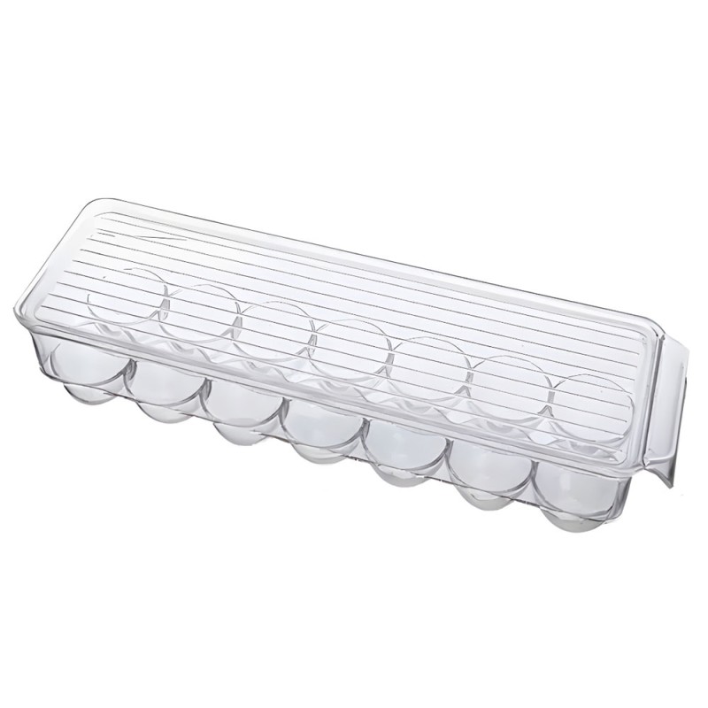 Huevera para 12 huevos, ideales para almacenar y proteger, de plástico resistente, con tapa, apilable y fácil de limpiar.