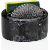 El porta esponja Bubble de cerámica en color negro es un accesorio elegante y funcional para el fregadero. Su diseño compacto pe