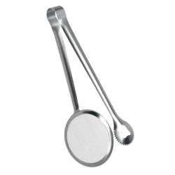 Pinzas con malla ideales para cocinar y servir alimentos con precisión. Su diseño permite escurrir el exceso de líquido o aceite