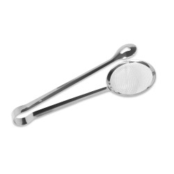 Pinzas con malla ideales para cocinar y servir alimentos con precisión. Su diseño permite escurrir el exceso de líquido o aceite
