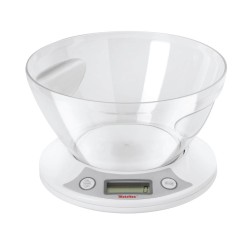 Bascula digital de cocina con recipiente removible, pantalla LCD, Pesa a partir de 5 Gramos hasta 5 Kilos, función Tara para aña