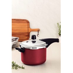 La olla de presión Tramontina Vancouver en aluminio con revestimiento interno y externo antiadherente Starflon Max rojo de 20 ce