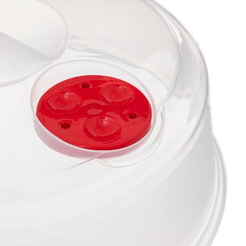 Tapa transparente para horno de microondas, ideal para cubrir los alimentos y evitar salpicaduras. su diseño ligero y resistente