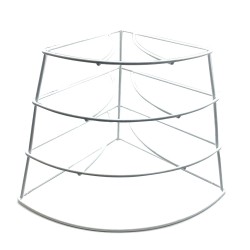 Este práctico soporte para platos de esquina de tres niveles es el complemento ideal para la cocina o la despensa. Su diseño com