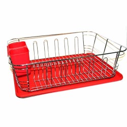 Este escurridor de acero con charola de plástico es la combinación perfecta de funcionalidad y diseño. su base resistente y ampl