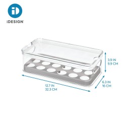 Este contenedor organizador almacena hasta 18 huevos en el refrigerador y su diseño apilable maximiza el espacio de almacenamien