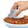 Es un disco metálico con mango de plástico, ideal para retirar el exceso de grasa de los alimentos.
Incluye un mini eliminador p
