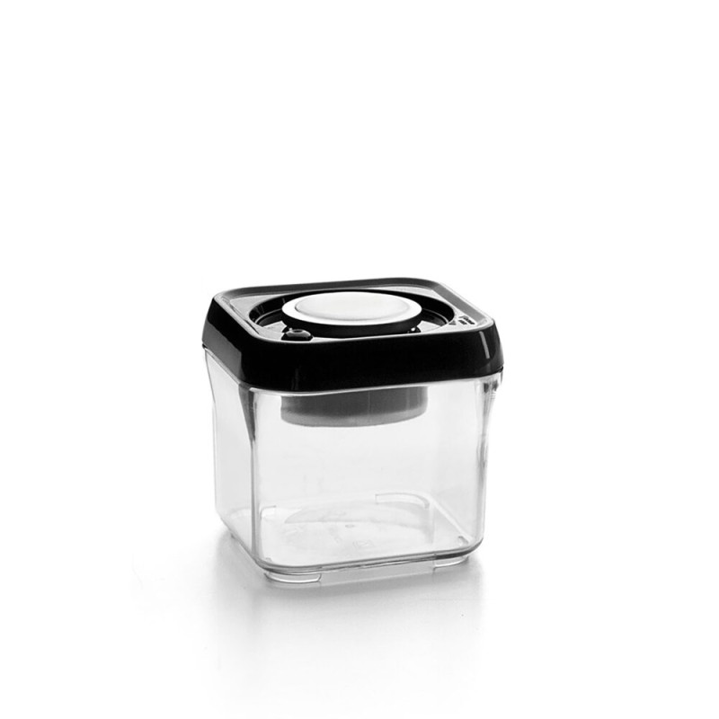 Contenedor de vacío apilable ibili, ideal para mantener frescos alimentos como pastas, verduras, postres, caldos, café y más. Fa