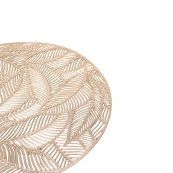Mantel Invididual Redondo Dorado 38 Cm De Plastico