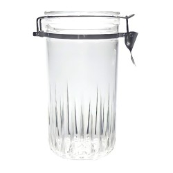 Frasco hermético redondo con textura, ideal para almacenar alimentos y mantener su frescura por más tiempo. Su diseño con textur