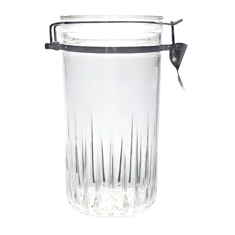 Frasco hermético redondo con textura, ideal para almacenar alimentos y mantener su frescura por más tiempo. Su diseño con textur