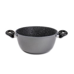 Recubrimiento interior antiadherente de partículas de piedra y base de acero inoxidable de grado magnético, para todo tipo de co