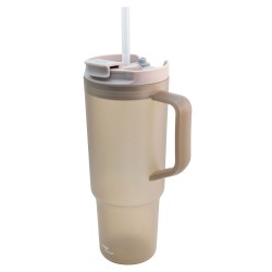 Termo Con Tapa Y Popote Gris 1.2 L