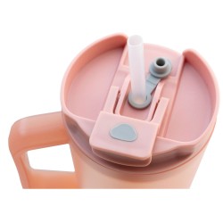Termo Con Tapa Y Popote Rosa 1.2 L