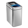 Perfecto para habitaciones de hotel u oficinas, bote de basura delgado de doble compartimento, cuenta con dos cubos interiores y
