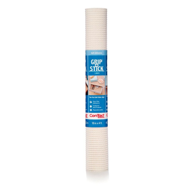 El revestimiento grip-n-stick de la marca Con-tact®® es el primer revestimiento de agarre autoadhesivo que queda plano y permane