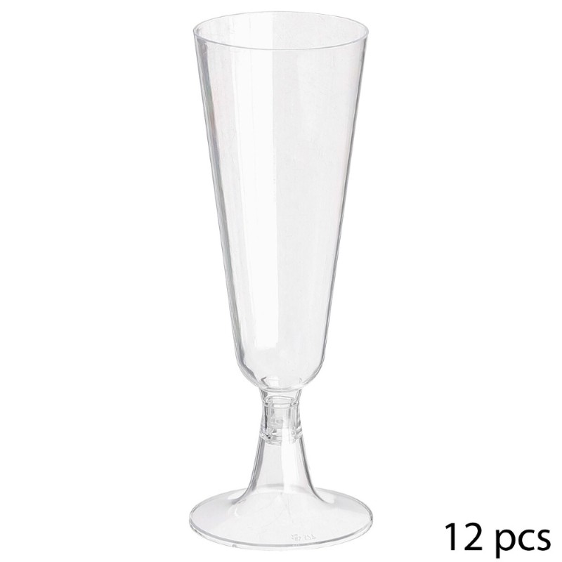 Juego De 12 Copas De Champagne Desechable Transparente