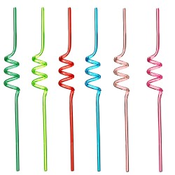Juego De 6 Popotes De Plastico Varios Colores