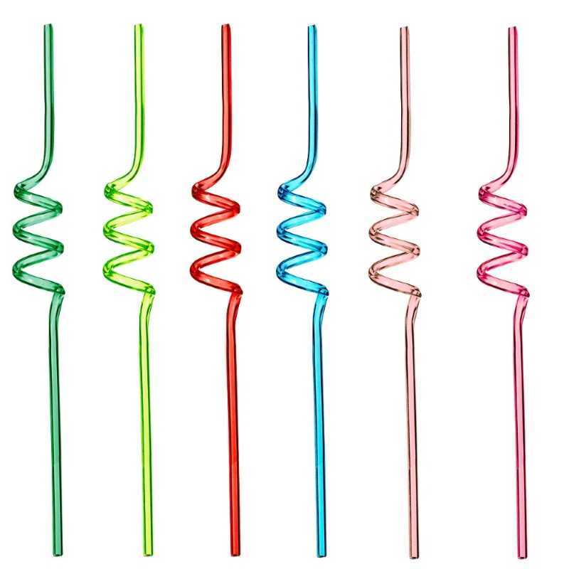 Juego De 6 Popotes De Plastico Varios Colores