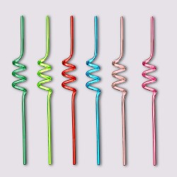 Juego De 6 Popotes De Plastico Varios Colores