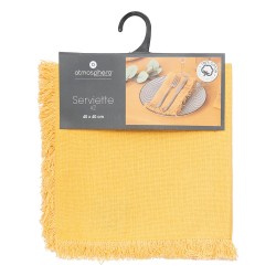 Añade un toque vibrante con el set de 2 servilletas de algodón Maha mostaza de Atmosphera. Hechas de algodón, miden 40 cm de lar